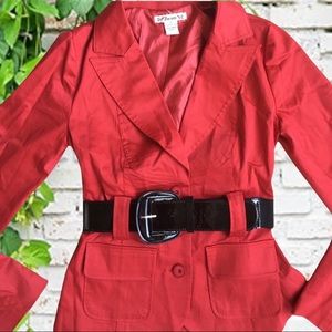 NWOT Red Belted cotton Blazer jacket